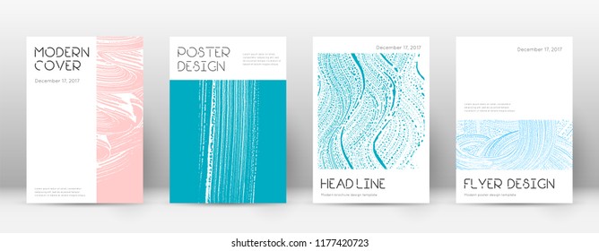 Cover page design template. Minimal brochure layout. Charming trendy abstract cover page. Pink and blue grunge texture background. Popular poster.