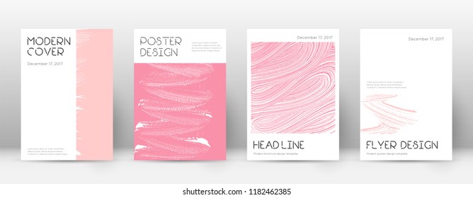 Cover page design template. Minimal brochure layout. Charming trendy abstract cover page. Pink and blue grunge texture background. Classy poster.