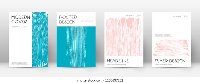 Cover page design template. Minimal brochure layout. Captivating trendy abstract cover page. Pink and blue grunge texture background. Symmetrical poster.