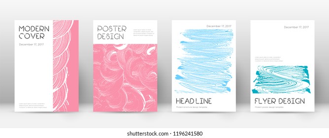 Cover page design template. Minimal brochure layout. Charming trendy abstract cover page. Pink and blue grunge texture background. Astonishing poster.