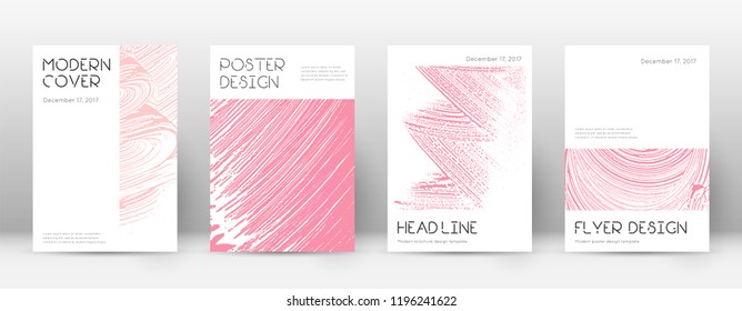 Cover page design template. Minimal brochure layout. Charming trendy abstract cover page. Pink and blue grunge texture background. Enchanting poster.