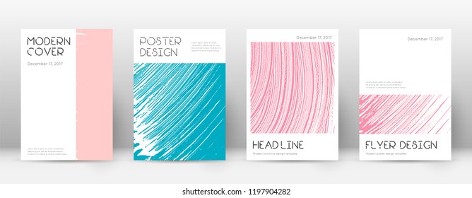 Cover page design template. Minimal brochure layout. Charming trendy abstract cover page. Pink and blue grunge texture background. Artistic poster.