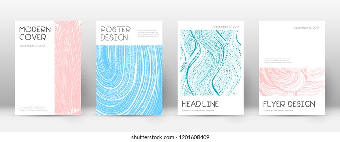 Cover page design template. Minimal brochure layout. Classic trendy abstract cover page. Pink and blue grunge texture background. Astonishing poster.