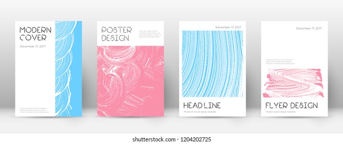 Cover page design template. Minimal brochure layout. Captivating trendy abstract cover page. Pink and blue grunge texture background. Worthy poster.