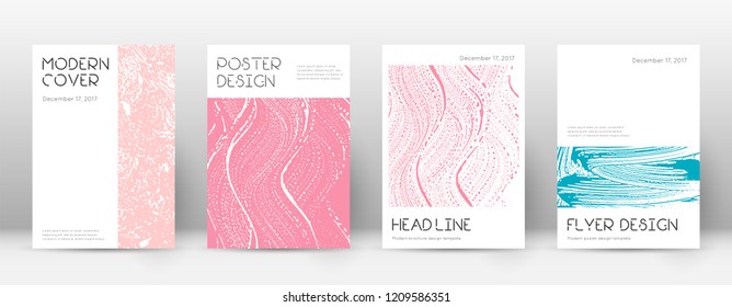 Cover page design template. Minimal brochure layout. Captivating trendy abstract cover page. Pink and blue grunge texture background. Sightly poster.