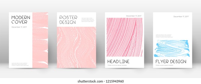 Cover page design template. Minimal brochure layout. Charming trendy abstract cover page. Pink and blue grunge texture background. Positive poster.