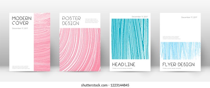 Cover page design template. Minimal brochure layout. Classic trendy abstract cover page. Pink and blue grunge texture background. Classy poster.
