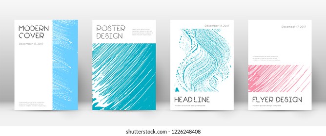 Cover page design template. Minimal brochure layout. Charming trendy abstract cover page. Pink and blue grunge texture background. Pleasing poster.