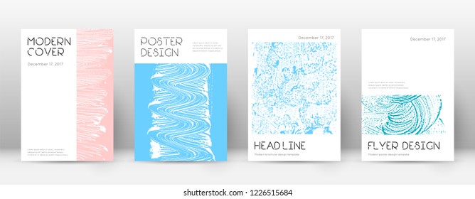 Cover page design template. Minimal brochure layout. Charming trendy abstract cover page. Pink and blue grunge texture background. Pleasant poster.