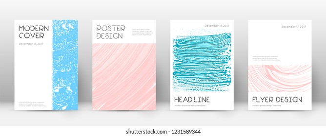 Cover page design template. Minimal brochure layout. Charming trendy abstract cover page. Pink and blue grunge texture background. Exceptional poster.