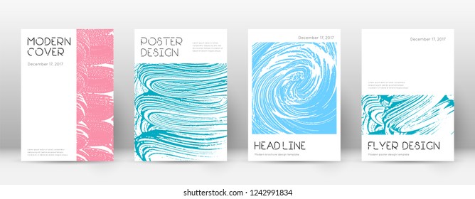 Cover page design template. Minimal brochure layout. Charming trendy abstract cover page. Pink and blue grunge texture background. Decent poster.