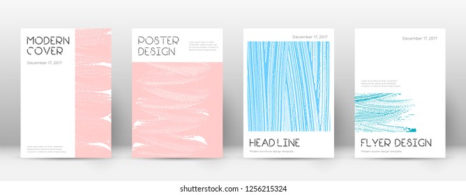 Cover page design template. Minimal brochure layout. Charming trendy abstract cover page. Pink and blue grunge texture background. Superb poster.