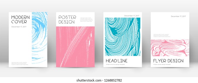 Cover page design template. Minimal brochure layout. Captivating trendy abstract cover page. Pink and blue grunge texture background. Wonderful poster.