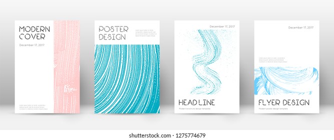 Cover page design template. Minimal brochure layout. Charming trendy abstract cover page. Pink and blue grunge texture background. Grand poster.