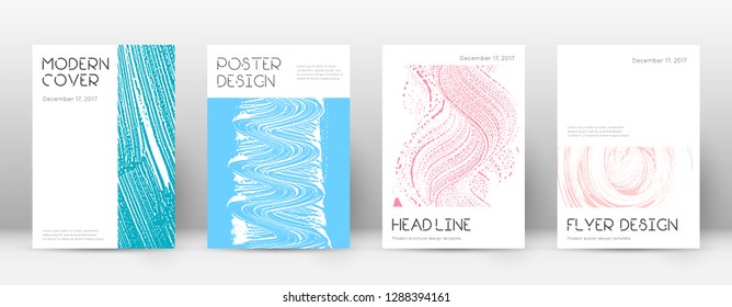 Cover page design template. Minimal brochure layout. Charming trendy abstract cover page. Pink and blue grunge texture background. Authentic poster.