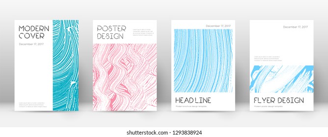 Cover page design template. Minimal brochure layout. Charming trendy abstract cover page. Pink and blue grunge texture background. Precious poster.