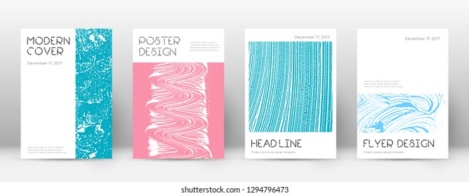 Cover page design template. Minimal brochure layout. Charming trendy abstract cover page. Pink and blue grunge texture background. Gorgeous poster.