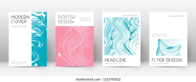 Cover page design template. Minimal brochure layout. Charming trendy abstract cover page. Pink and blue grunge texture background. Eminent poster.