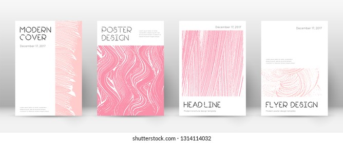 Cover page design template. Minimal brochure layout. Charming trendy abstract cover page. Pink and blue grunge texture background. Perfect poster.