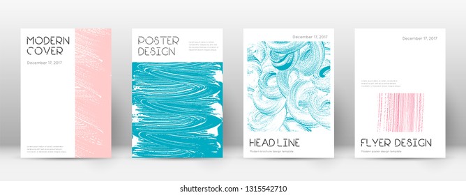 Cover page design template. Minimal brochure layout. Charming trendy abstract cover page. Pink and blue grunge texture background. Juicy poster.