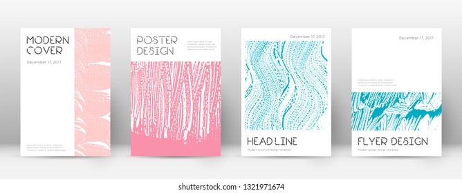 Cover page design template. Minimal brochure layout. Charming trendy abstract cover page. Pink and blue grunge texture background. Modern poster.