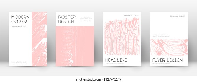 Cover page design template. Minimal brochure layout. Charming trendy abstract cover page. Pink and blue grunge texture background. Glamorous poster.