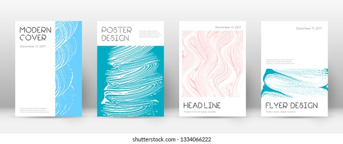 Cover page design template. Minimal brochure layout. Charming trendy abstract cover page. Pink and blue grunge texture background. Classic poster.