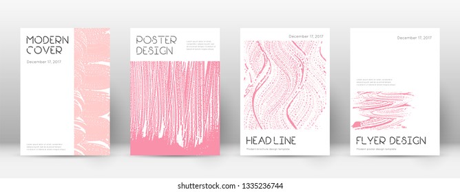 Cover page design template. Minimal brochure layout. Classic trendy abstract cover page. Pink and blue grunge texture background. Attractive poster.