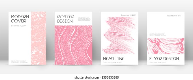 Cover page design template. Minimal brochure layout. Captivating trendy abstract cover page. Pink and blue grunge texture background. Remarkable poster.