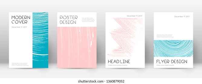 Cover page design template. Minimal brochure layout. Classic trendy abstract cover page. Pink and blue grunge texture background. Creative poster.