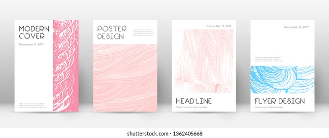 Cover page design template. Minimal brochure layout. Charming trendy abstract cover page. Pink and blue grunge texture background. Splendid poster.