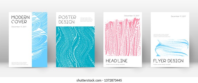 Cover page design template. Minimal brochure layout. Charming trendy abstract cover page. Pink and blue grunge texture background. Wondrous poster.