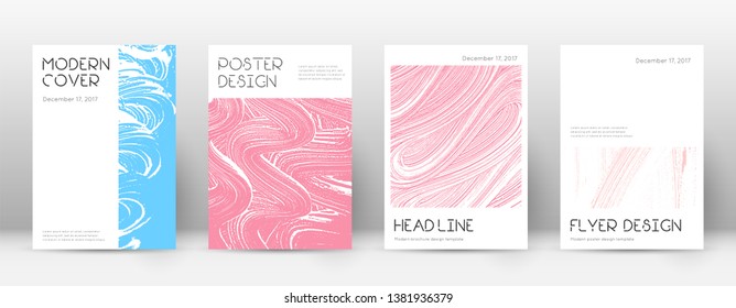 Cover page design template. Minimal brochure layout. Charming trendy abstract cover page. Pink and blue grunge texture background. Extra poster.