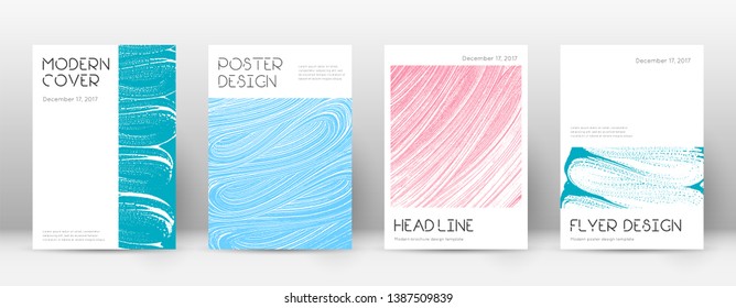 Cover page design template. Minimal brochure layout. Classic trendy abstract cover page. Pink and blue grunge texture background. Delicate poster.