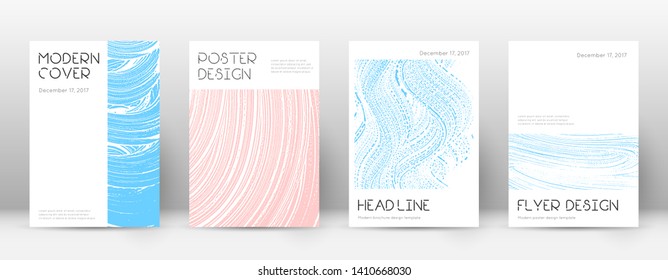 Cover page design template. Minimal brochure layout. Charming trendy abstract cover page. Pink and blue grunge texture background. Optimal poster.