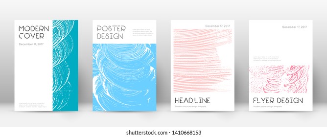 Cover page design template. Minimal brochure layout. Captivating trendy abstract cover page. Pink and blue grunge texture background. Superb poster.