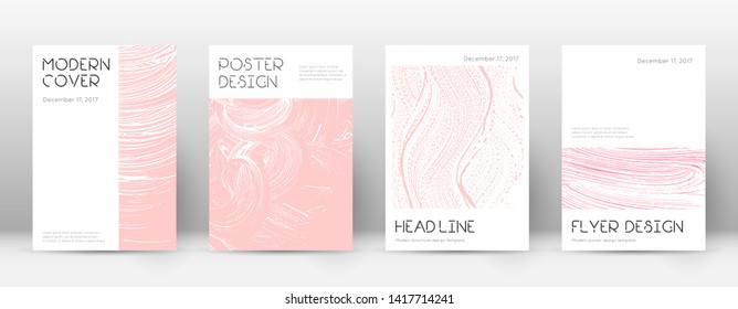 Cover page design template. Minimal brochure layout. Charming trendy abstract cover page. Pink and blue grunge texture background. Energetic poster.