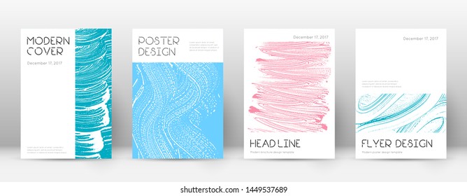 Cover page design template. Minimal brochure layout. Charming trendy abstract cover page. Pink and blue grunge texture background. Awesome poster.