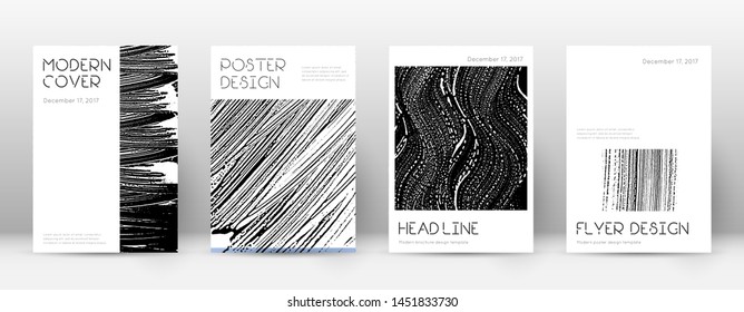 Cover page design template. Minimal brochure layout. Captivating trendy abstract cover page. Black and white grunge texture background. Exquisite poster.