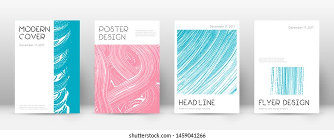 Cover page design template. Minimal brochure layout. Charming trendy abstract cover page. Pink and blue grunge texture background. Excellent poster.