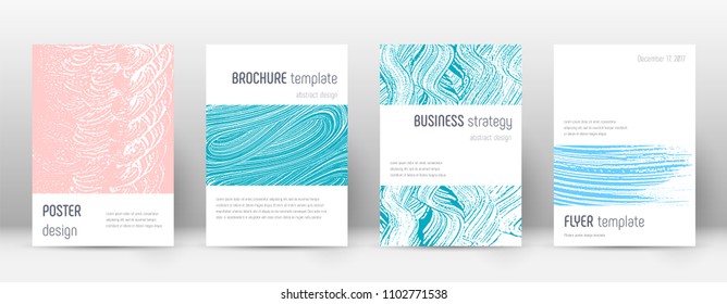 Cover page design template. Minimalistic brochure layout. Brilliant trendy abstract cover page. Pink and blue grunge texture background. Beautiful poster.