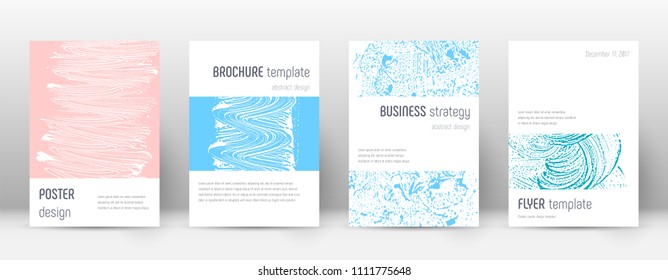 Cover page design template. Minimalistic brochure layout. Classy trendy abstract cover page. Pink and blue grunge texture background. Outstanding poster.