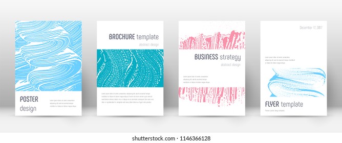 Cover page design template. Minimalistic brochure layout. Classy trendy abstract cover page. Pink and blue grunge texture background. Valuable poster.