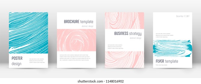Cover page design template. Minimalistic brochure layout. Classy trendy abstract cover page. Pink and blue grunge texture background. Sightly poster.