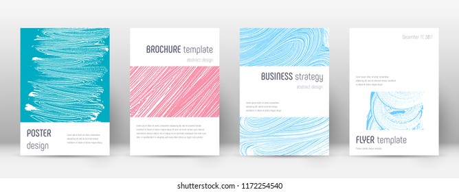 Cover page design template. Minimalistic brochure layout. Classy trendy abstract cover page. Pink and blue grunge texture background. Powerful poster.