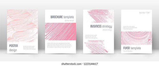 Cover page design template. Minimalistic brochure layout. Classy trendy abstract cover page. Pink and blue grunge texture background. Elegant poster.