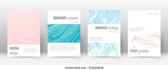 Cover page design template. Minimalistic brochure layout. Classy trendy abstract cover page. Pink and blue grunge texture background. Worthy poster.