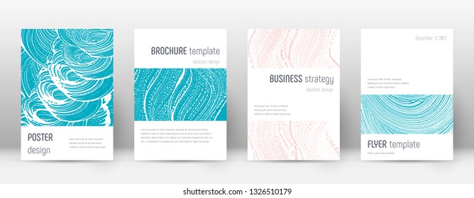 Cover page design template. Minimalistic brochure layout. Classy trendy abstract cover page. Pink and blue grunge texture background. Optimal poster.
