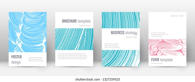 Cover page design template. Minimalistic brochure layout. Classy trendy abstract cover page. Pink and blue grunge texture background. Positive poster.