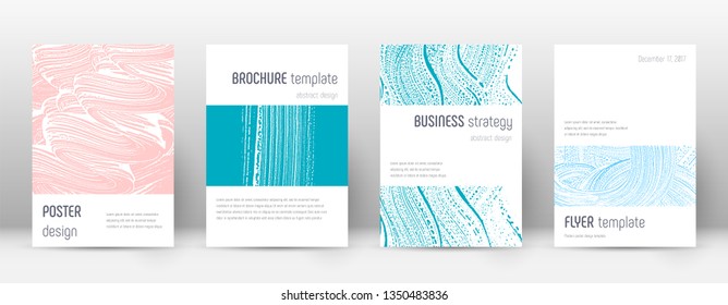 Cover page design template. Minimalistic brochure layout. Classy trendy abstract cover page. Pink and blue grunge texture background. Perfect poster.